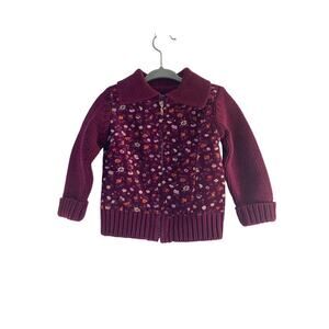 BABY GAP Girl’s Corduroy/Sweater Zip Up Cardigan / Size: 12-18 Months